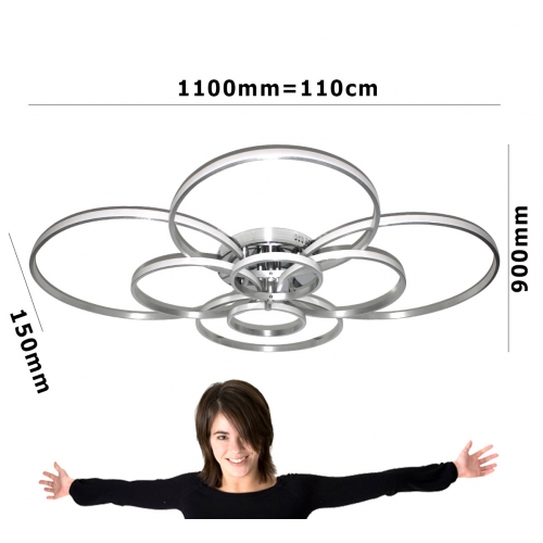 Srebrny plafon LED 110x90cm 4000K 70Watt - P140